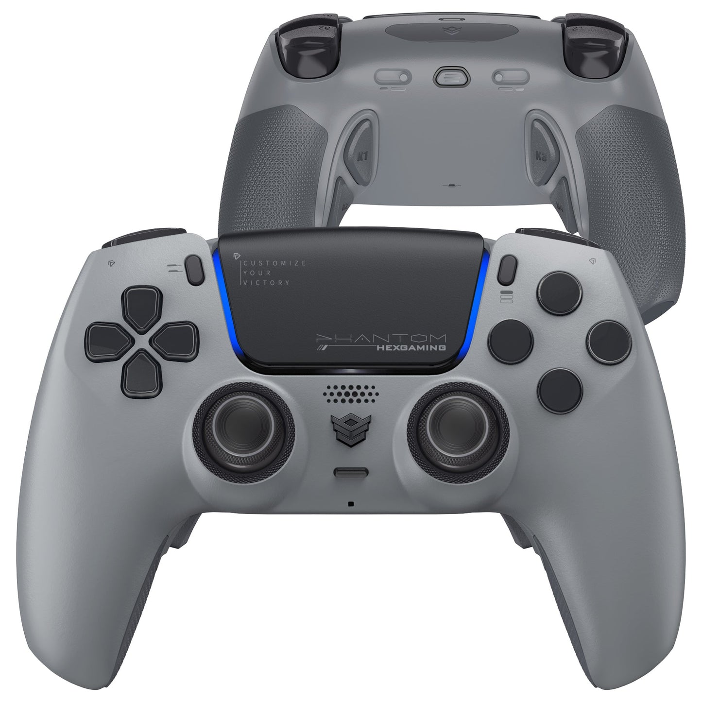 HEXGAMING PHANTOM Controller with Adjustable Triggers for PS5, PC, Mobile - 1994 Grey