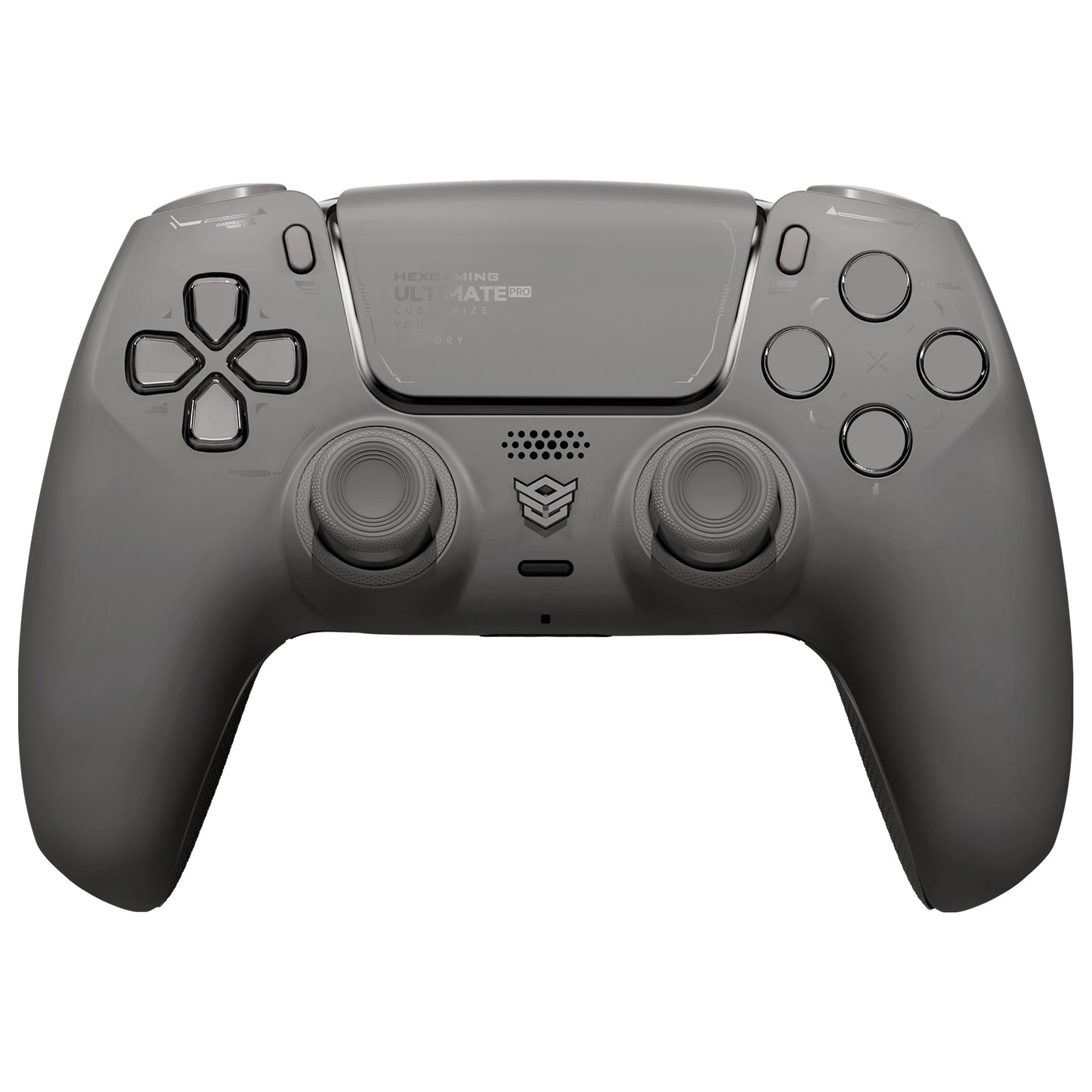 HEXGAMING ULTIMATE PRO Gaming Controller Compatible with ps5/PC/Mobile - 4 Back Buttons, 6 Custom Profiles, Adjustable Triggers, 8 Swappable Thumbsticks - Quantum Grey