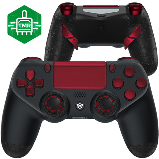 HEXGAMING NEW EDGE Controller with TMR Joysticks for PS4, PC, Mobile - Black Red