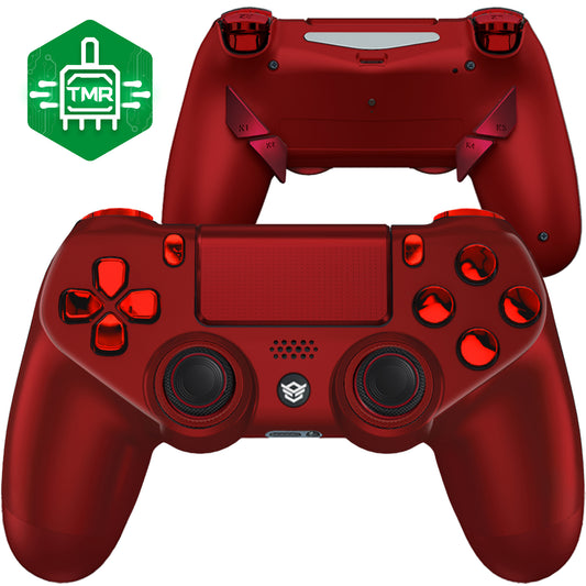 HEXGAMING NEW EDGE Controller with TMR Joysticks for PS4, PC, Mobile - Blazing Red