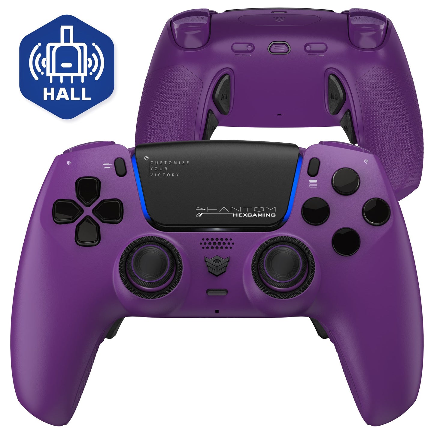 HEXGAMING PHANTOM Controller with Adjustable Triggers for PS5, PC, Mobile - Twilight Purple
