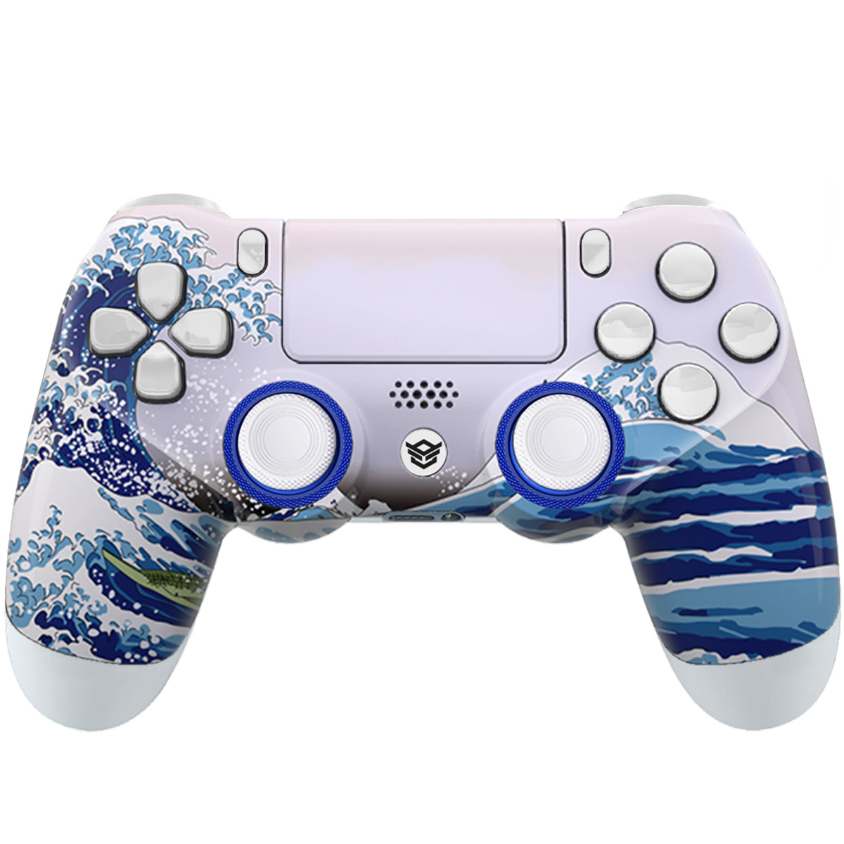 HEXGAMING NEW SPIKE Controller with TMR Joysticks for PS4, PC, Mobile- White Wave