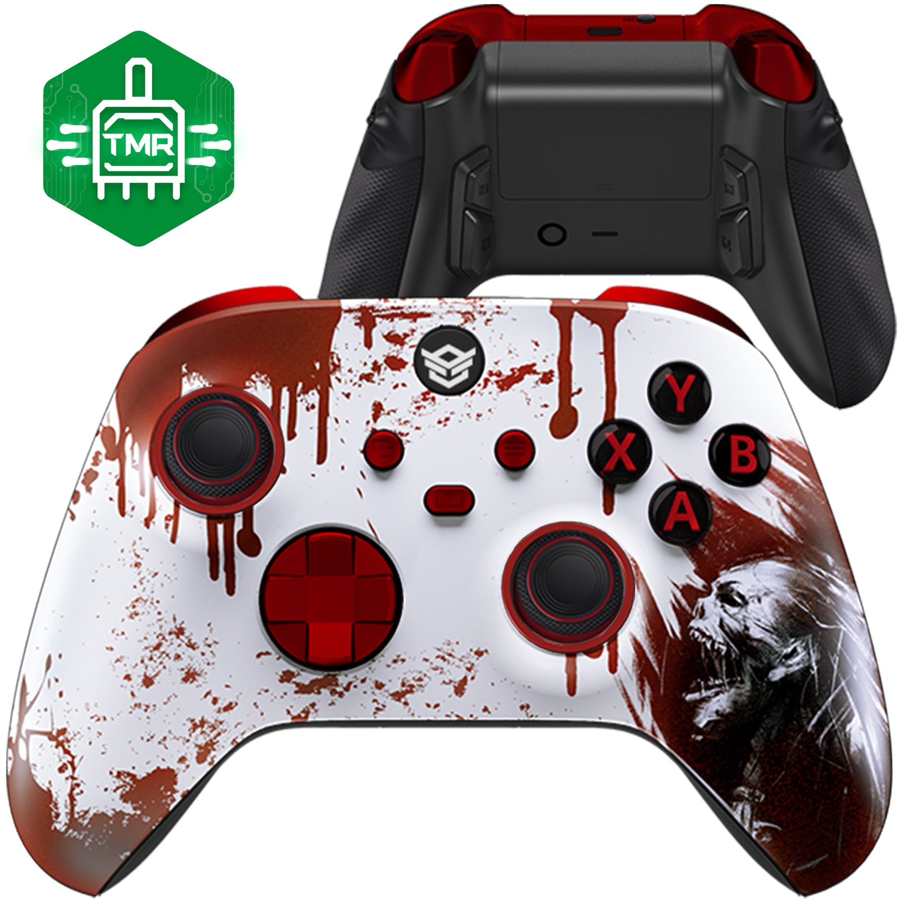 HEXGAMING ULTRA X Controller with TMR Joysticks for XBOX, PC, Mobile -  Zombie ABXY Labeled