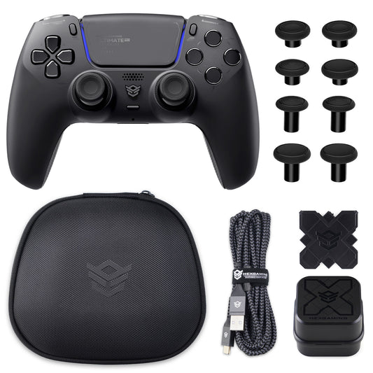 HEXGAMING ULTIMATE PRO Controller with Adjustable Triggers+Charging Cable+Carrying Bag for PS5, PC, Mobile -6 Styles