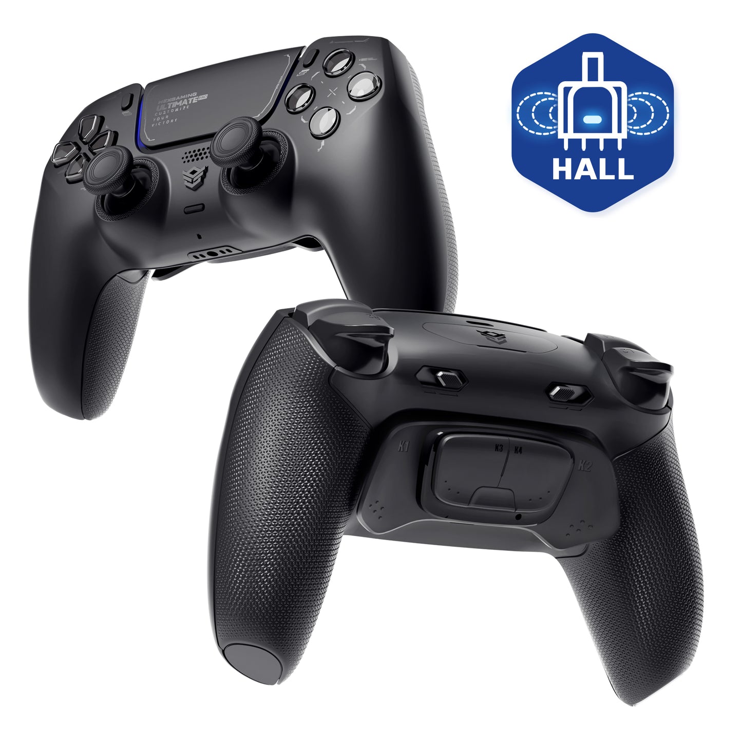 HEXGAMING ULTIMATE PRO Controller with Adjustable Triggers for PS5, PC, Mobile - Chaos Black