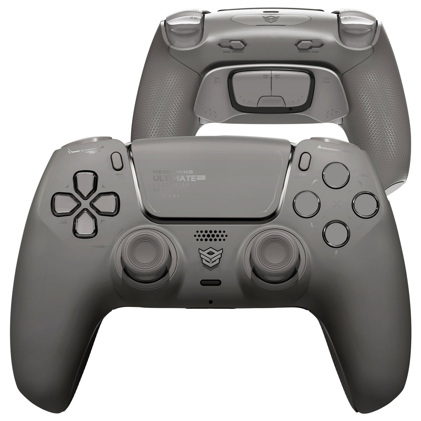 HEXGAMING ULTIMATE PRO Controller with Adjustable Triggers for PS5, PC, Mobile - Quantum Grey