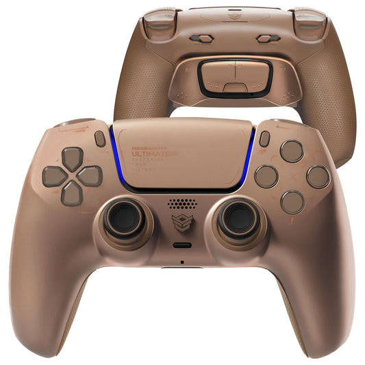 HEXGAMING ULTIMATE PRO Controller with Adjustable Triggers for PS5, PC, Mobile - Stardust Mocha