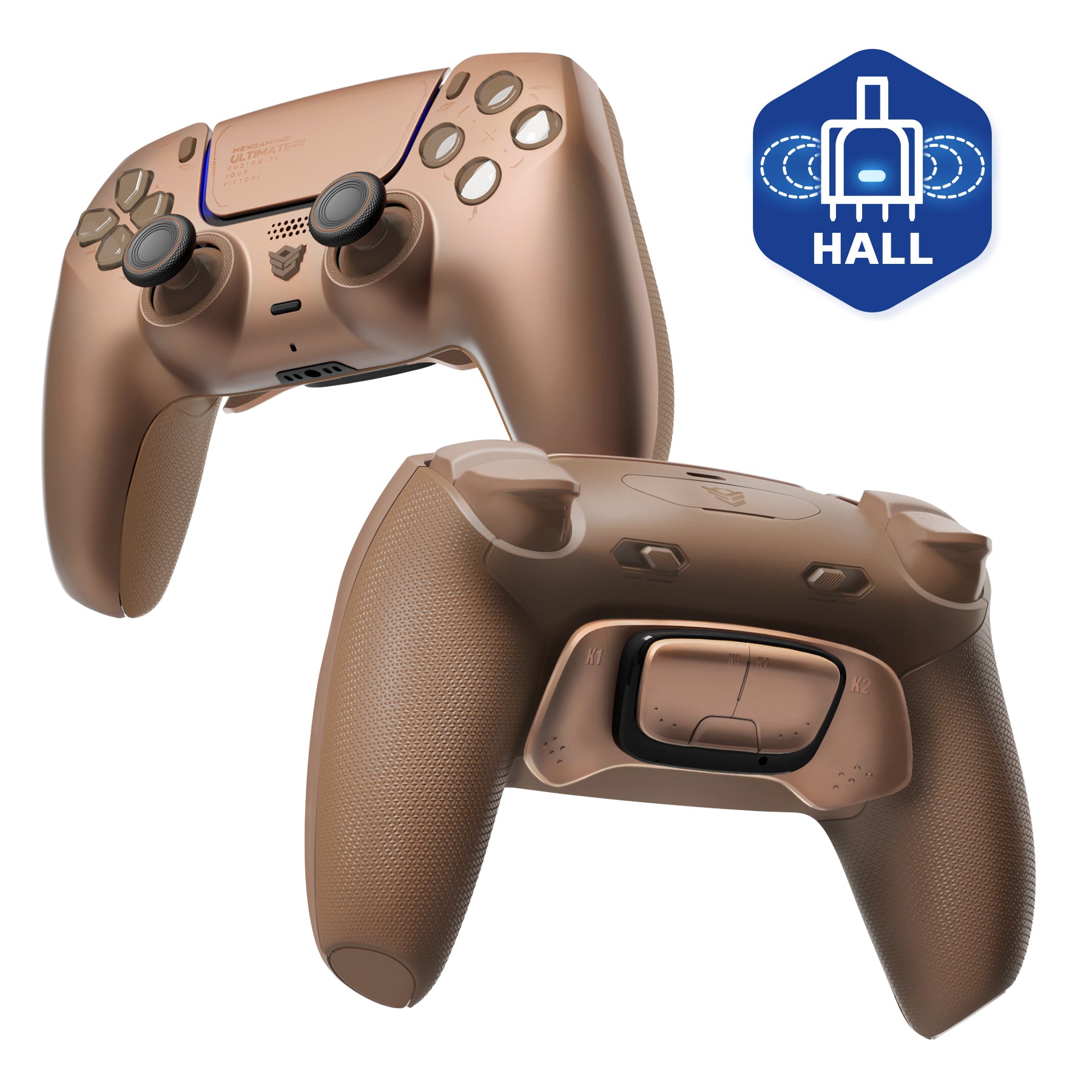 HEXGAMING ULTIMATE PRO Controller with Adjustable Triggers for PS5, PC, Mobile - Stardust Mocha